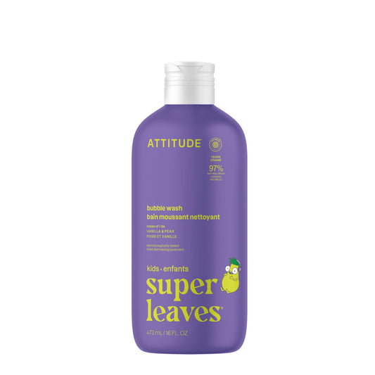 Attitude Bubble Wash for Kids, EWG Verified Bubble Bath, Hair Shampoo and Body Soap, Dermatologically Tested, Plant- and Mineral-Based, Vegan, Vanilla Beauty & Personal Care BIO SPECTRA ATTITUDE