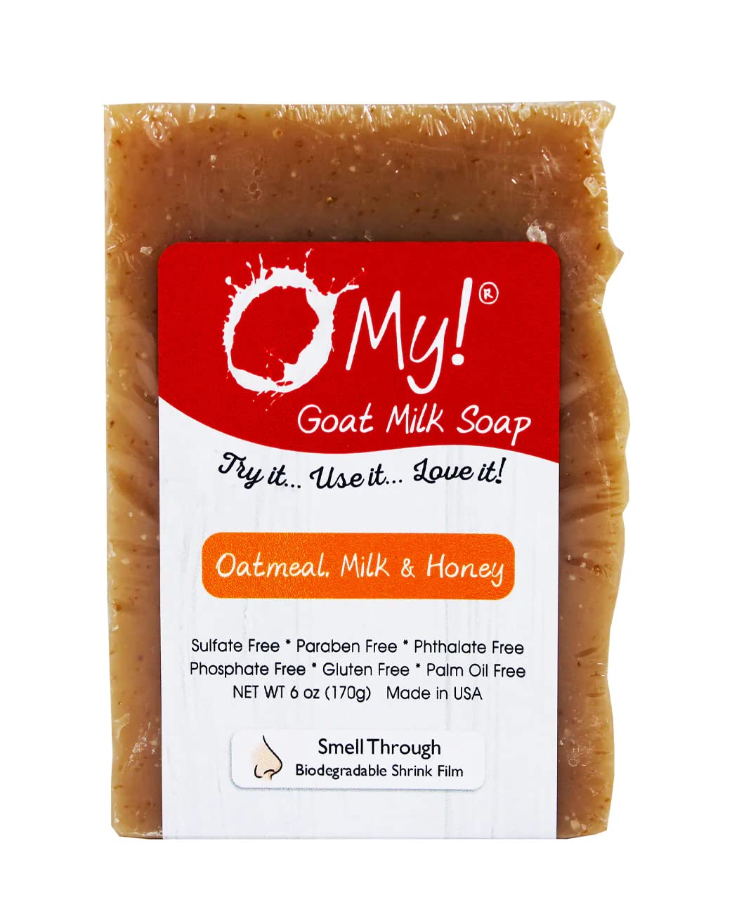 O My! Goat Milk Soap Bar 6oz | Made with Farm-Fresh Goat Milk | Free of Parabens & More | Handcrafted USA Beauty & Personal Care O My!