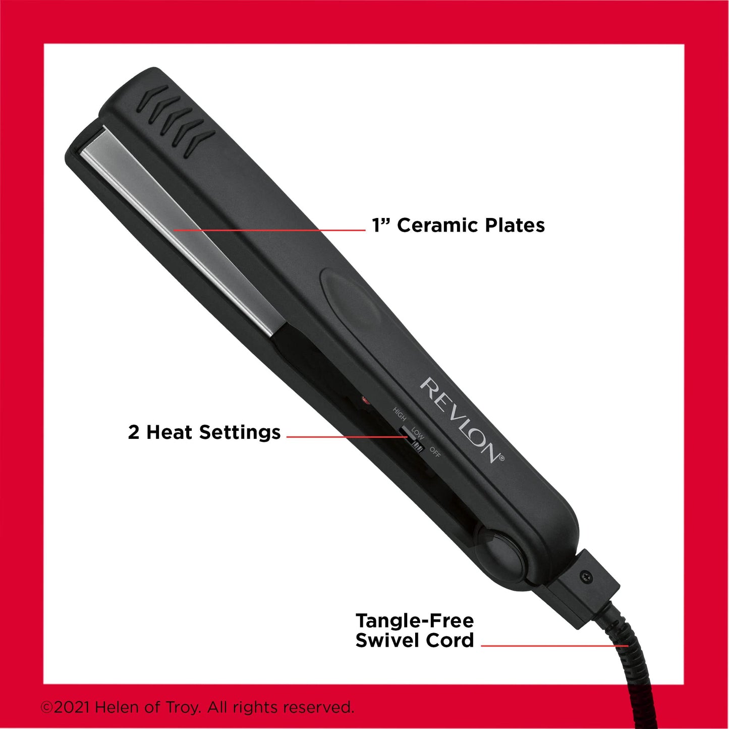 Revlon Smooth and Straight Ceramic Flat Iron | Fast Results, Smooth Styles (1 in) Beauty & Personal Care REVLON