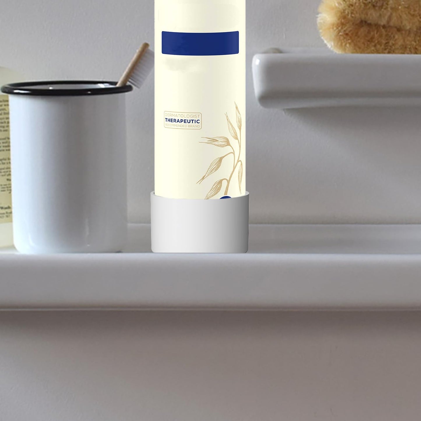 Linkidea 2 Pack Shaving Gel & Cream Can Anti-Rust Holder, Silicone Bottom Protector for Bathroom Countertop, Compatible with Aveeno, Gillette, Nivea Beauty and Personal Care Linkidea