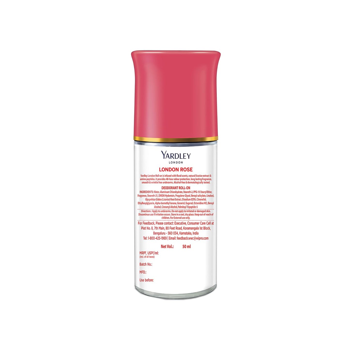 Yardley London Rose Deodorant Roll-On 50ml Beauty and Personal Care Yardley