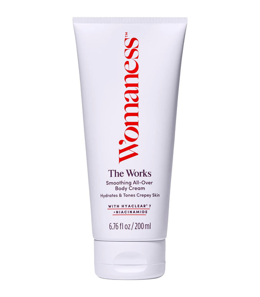 Womaness The Works All-Over Toning Body Cream - Hydrating & Smoothing Firming Body Lotion - Anti Aging Skin Tightening Cream for Body with Niacinamide Beauty & Personal Care Womaness