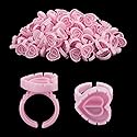 Eyelash Extension Supplies, 100PCS Volume Heart Glue Rings for Lashes Fan, Lash Glue Holder Ring Cups, Eyelash Glue Rings for Lash Extension Supplies Beauty & Personal Care Beauty Junko Pro