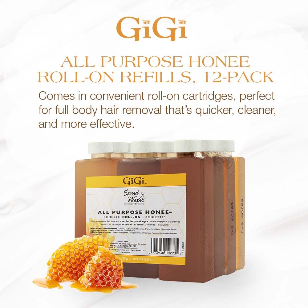 GiGi All Purpose Honee Roll-On Hair Removal Wax, Easy and Quick, Soft Wax Refill, 2.8 oz., Pack of 12 Beauty and Personal Care GIGI