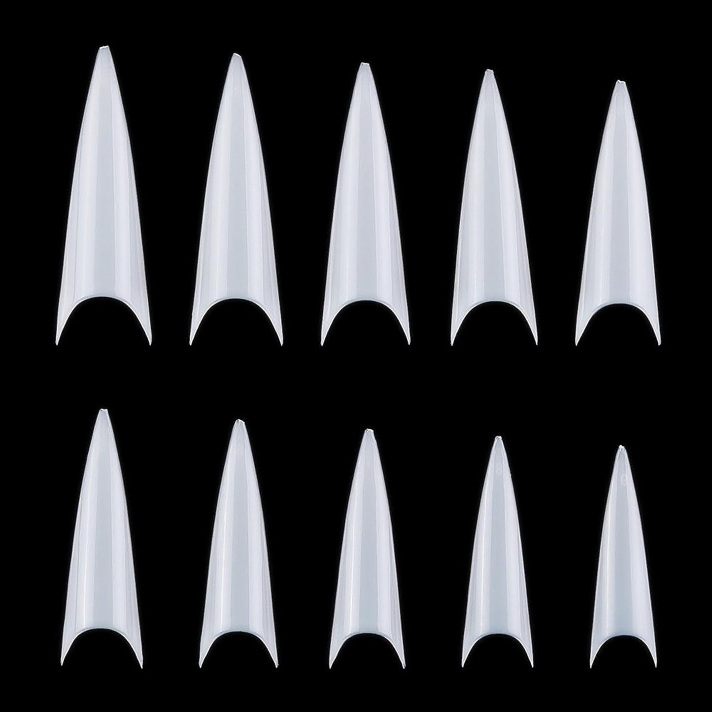 YIMART 500pcs Acrylic Medium Long Stiletto Nail Tips Easy Coffin Nails Sharp False Nail Art Tips For Nails Salon (White) Beauty & Personal Care Yimart