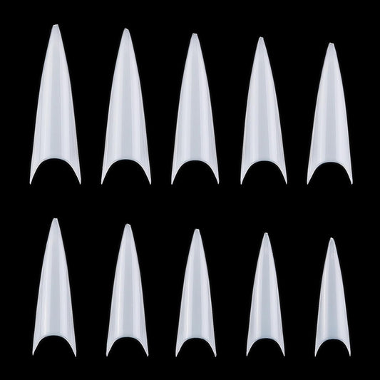 YIMART 500pcs Acrylic Medium Long Stiletto Nail Tips Easy Coffin Nails Sharp False Nail Art Tips For Nails Salon (White) Beauty & Personal Care Yimart