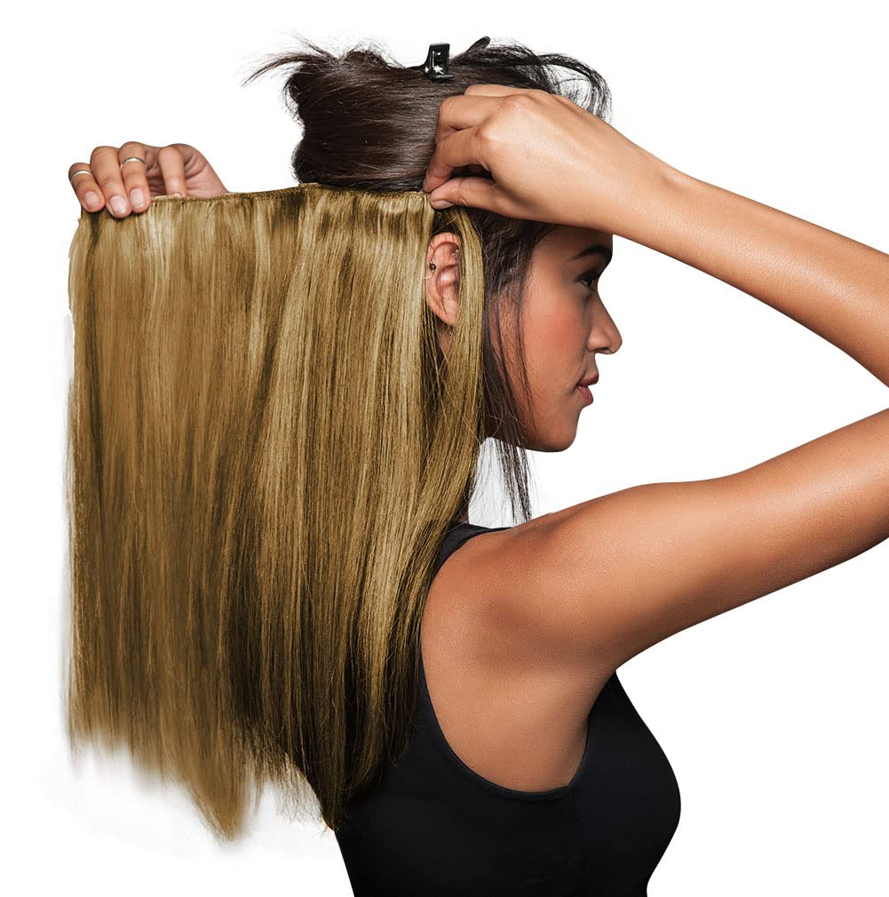 "18" Human Hair Highlight Color R1416T BUTTERED TOAST - Hairdo Extensions 1 piece Clip In 6 Pressure Sensitive Clips Women's Long Hair"