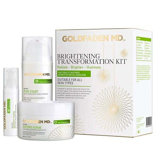 GOLDFADEN MD Brightening Transformation Kit | Advanced Skin Care Regime For Face | Includes Doctors Scrub Microdermabrasion Exfoliator, Pure Start Beauty & Personal Care GOLDFADEN MD