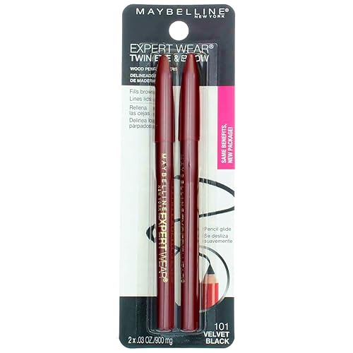 Maybelline Expert Eyes Twin Brow And Eye Pencils, Velvet Black [101], 2 ea (Pack of 5) Beauty & Personal Care MAYBELLINE