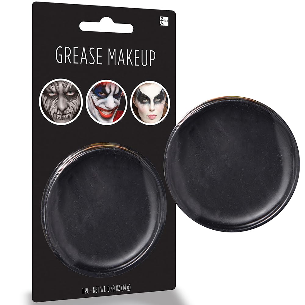 Black Grease Makeup - 0.49 oz. (Pack of 1) - Pigmented & Long-Lasting Formula Perfect for Halloween & Theatrical Performances Beauty & Personal Care Amscan
