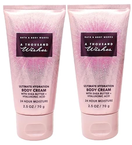 Bath and Body Works Travel Cream 2.5 oz - Pack of 2 (A Thousand Wishes) Beauty & Personal Care Bath & Body Works