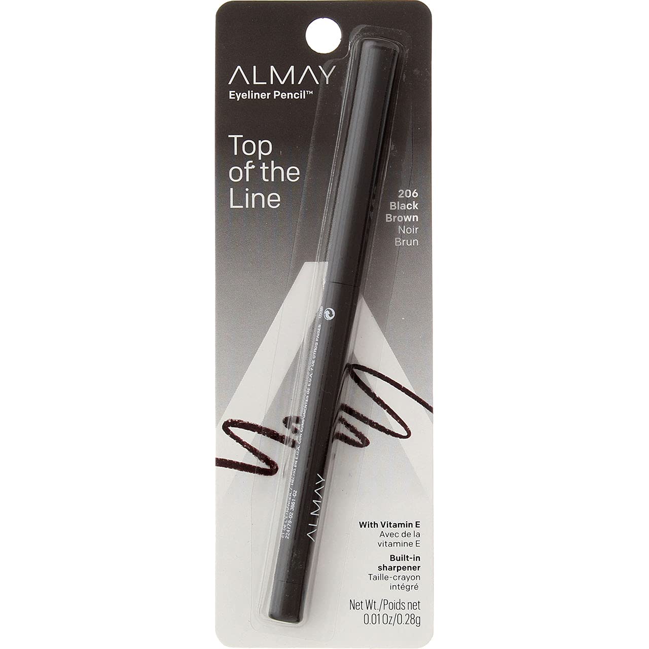 Almay Eyeliner Pencil, Black Brown [206], 0.01 oz (Pack of 5) Beauty & Personal Care Almay