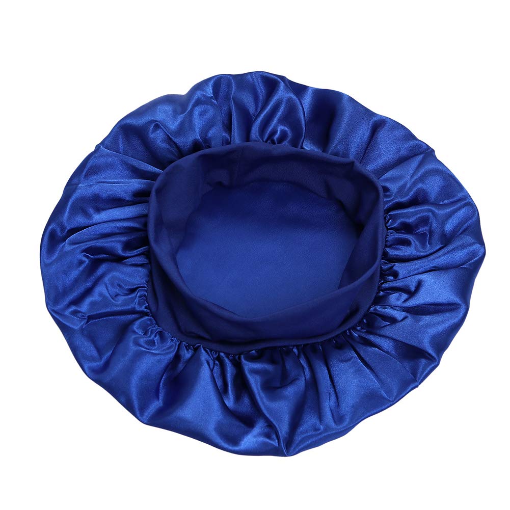 AKOAK 1 Pack Wide-Brimmed High-Elastic Headband Nightcap Ladies Bathing Chemotherapy Cap Hair Care Hat (Blue) Beauty and Personal Care AKOAK