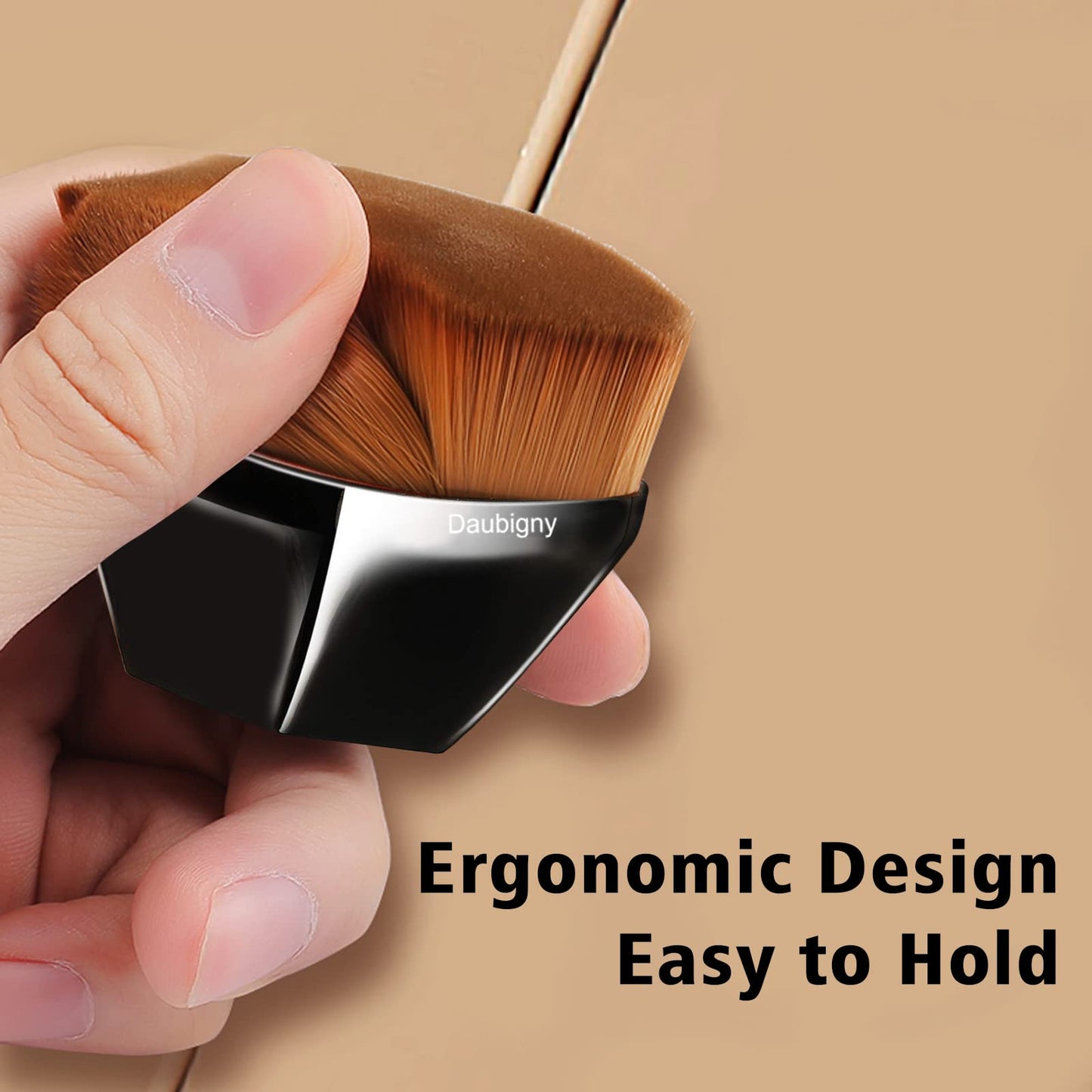 Foundation Makeup Brush Flat Top Kabuki Hexagon Face Blush Liquid Powder Foundation Brush for Blending Liquid, Cream or Flawless Powder Cosmetics Beauty & Personal Care Daubigny