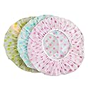 TCOTBE 6 Pieces Waterproof EVA Plastic Shower Cap,Elastic Reusable Bathing Cap,Beauty Salon Spa Lace Elastic Band Flower Printed Hat Environmental Beauty & Personal Care TCOTBE