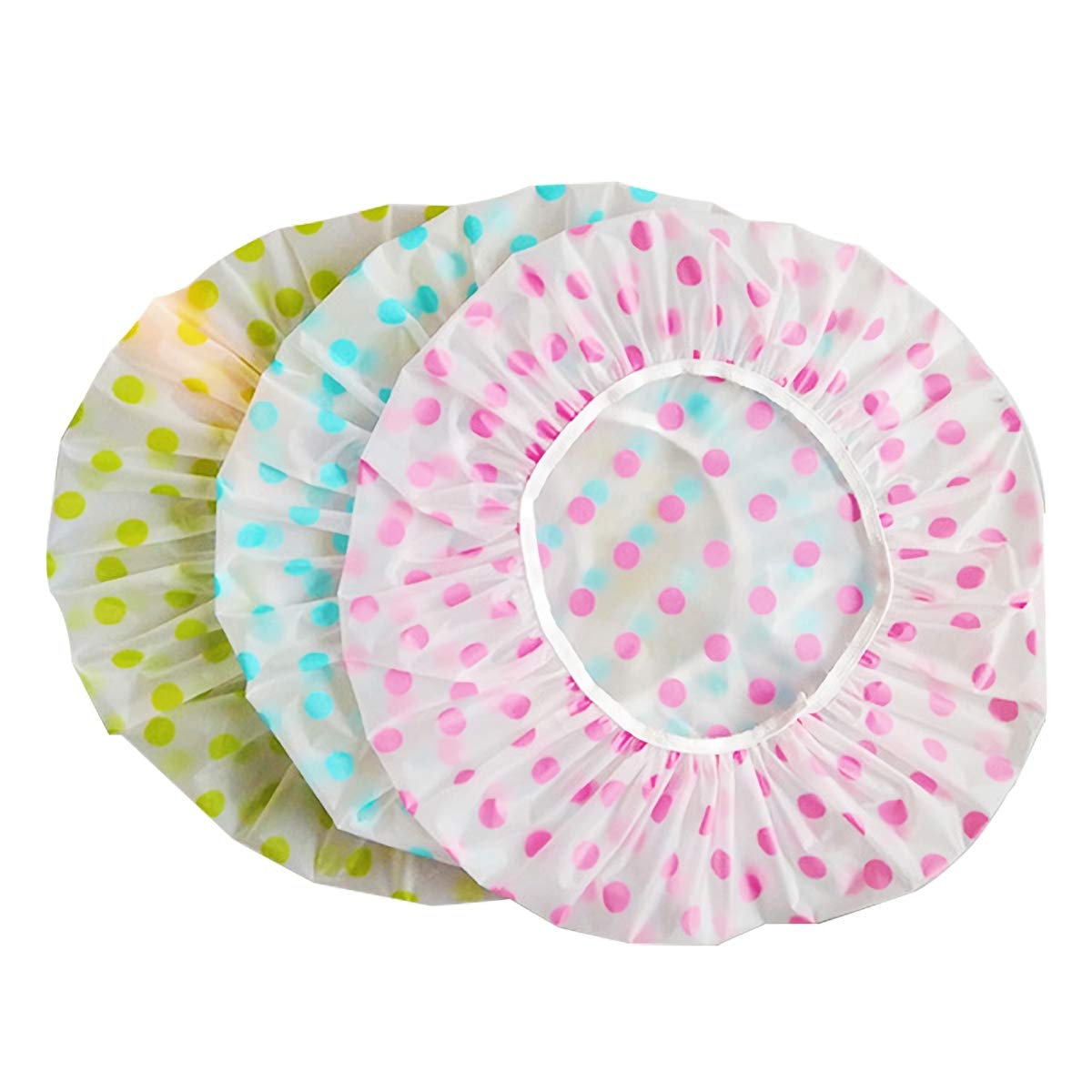 TCOTBE 6 Pieces Waterproof EVA Plastic Shower Cap,Elastic Reusable Bathing Cap,Beauty Salon Spa Lace Elastic Band Flower Printed Hat Environmental Beauty & Personal Care TCOTBE