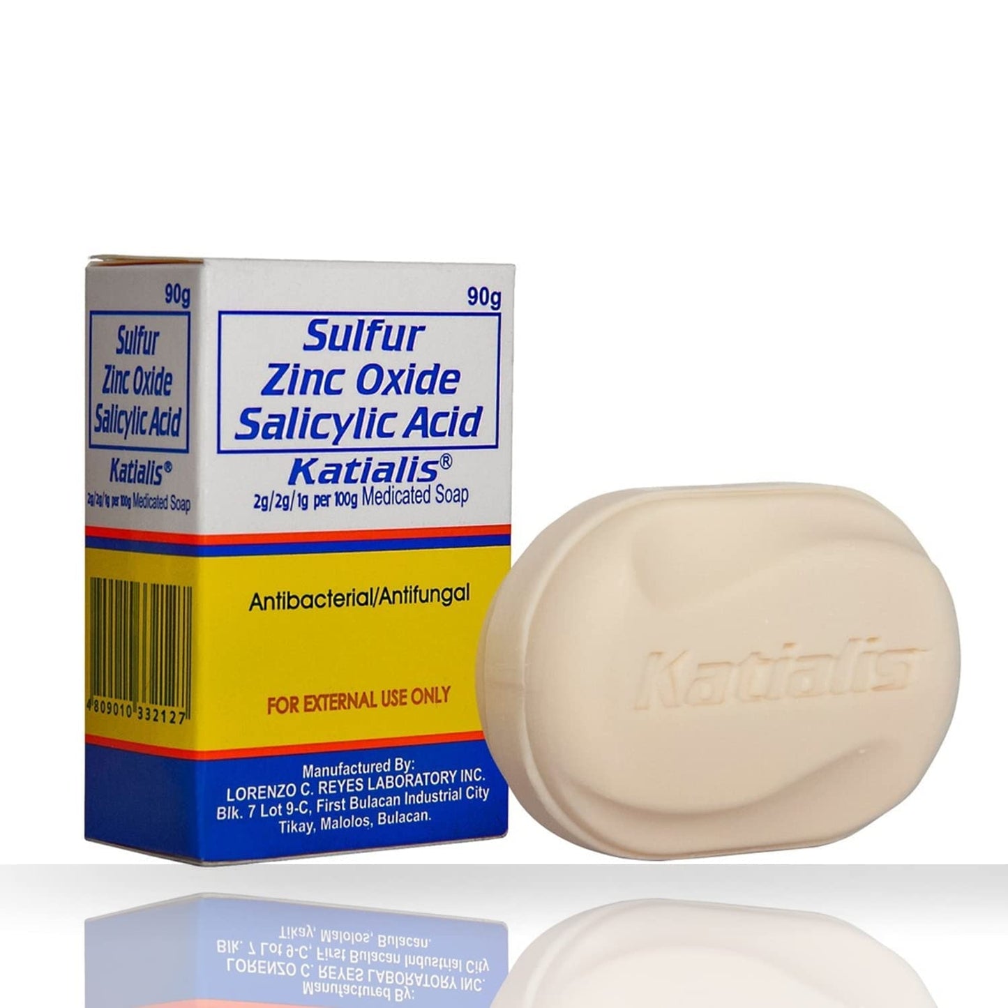 KATIALIS SOAP Sulfur Zinc Oxide Salicylic Acid Anti Fungal Anti Bacterial Soap 90 grams Beauty and Personal Care Katialis Default Title