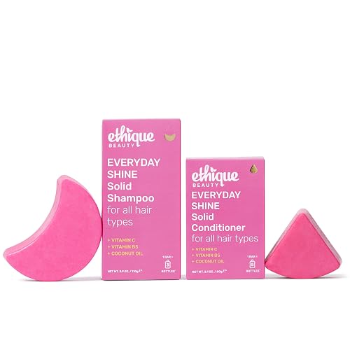 Ethique Beauty Everyday Shampoo & Conditioner Bar Set for Shiny Hair with Vitamin C - Plastic-Free, Vegan, Cruelty-Free - 2 Pack Beauty & Personal Care Ethique