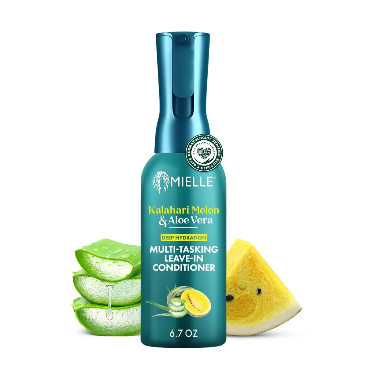 Mielle Organics Kalahari Melon & Aloe Vera Multi-Tasking Leave In Conditioner Spray - 3-in-1 Hair Detangler Spray, Curl Refresher & Moisturizer for