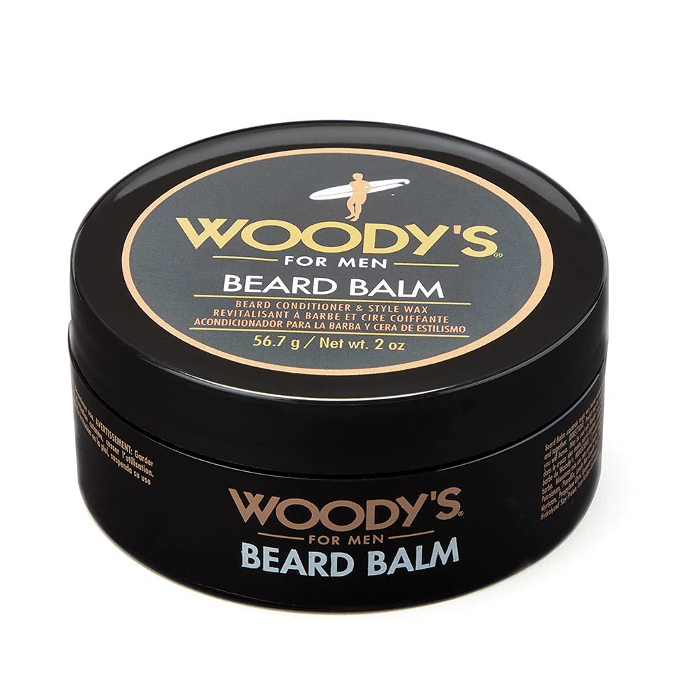 Woody's 2-in-1 Beard Balm for Men - Beard Softener for Men and Style Wax, Conditioner & Moisturizer Natural Beeswax, 2 oz Beauty and Personal Care Woody's