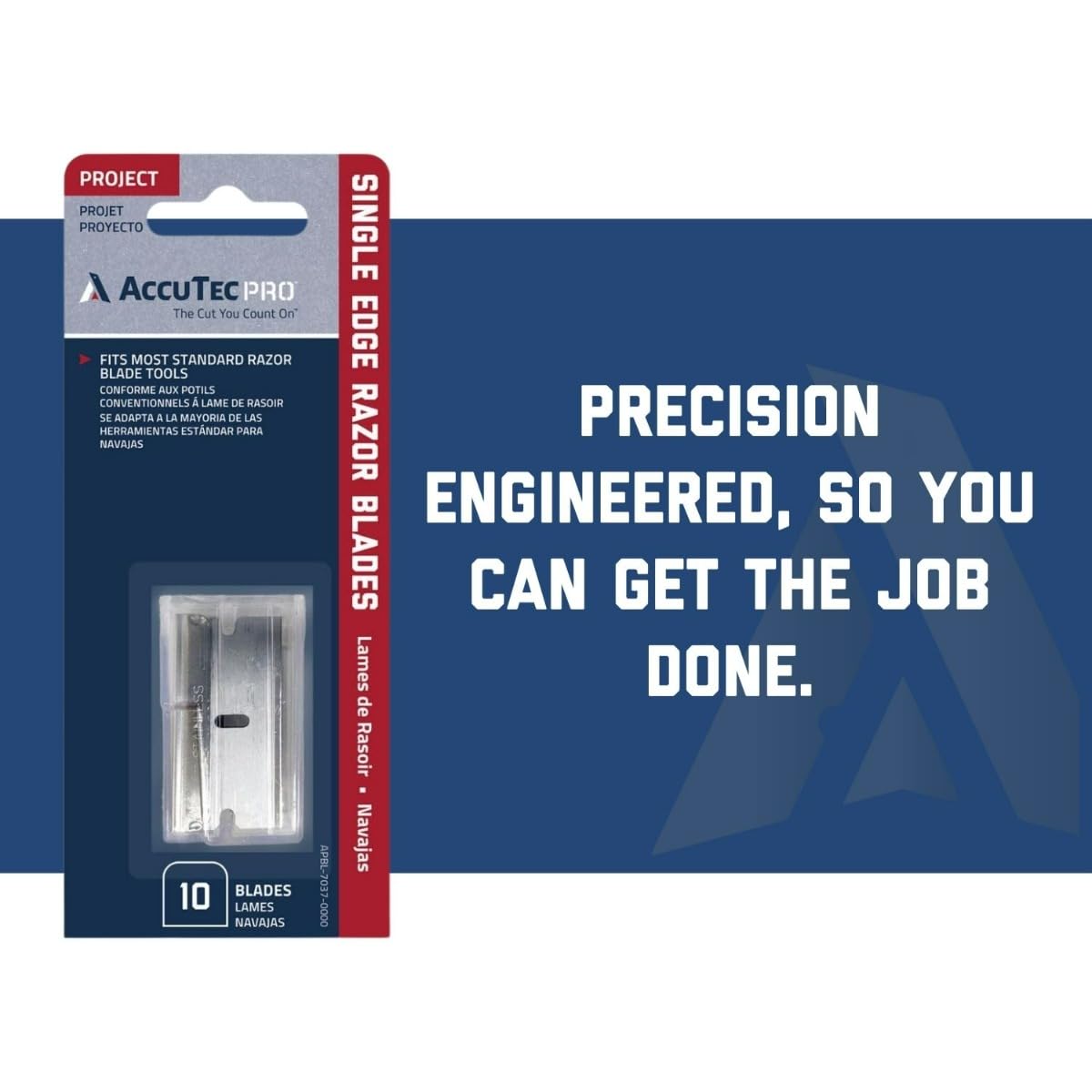 Single Edge Aluminum Backed Razor Utility Blades - 10-Pack - .009 In Made of High Carbon Steel for Extra Durability and Long Life - APBL-7037 Beauty and Personal Care AccuTec Pro