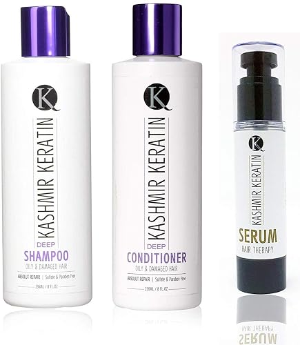 Hair Care 3pc Set (8oz Deep Shampoo, 8oz Deep Conditioner and 1.69 oz Serum) Beauty & Personal Care Kashmir Hair Systems