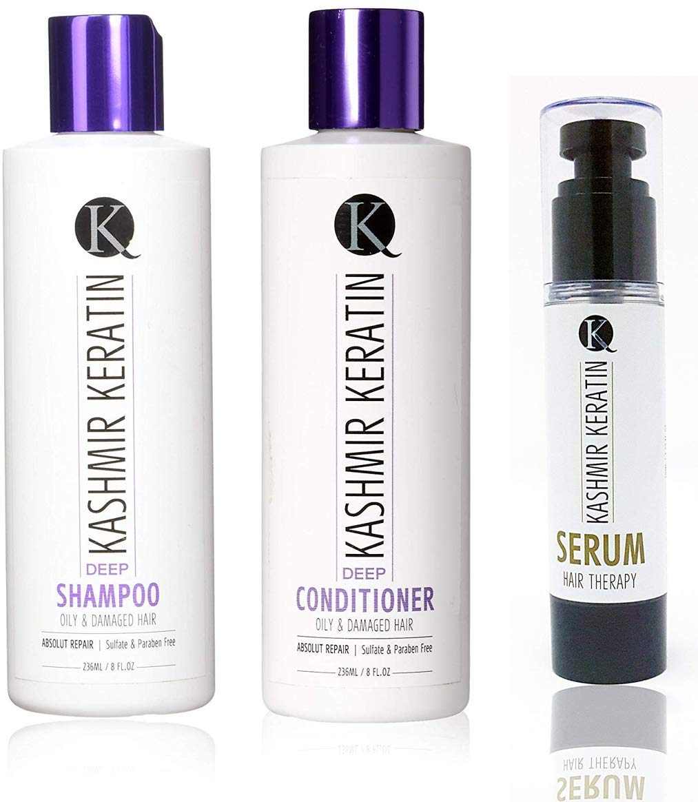 Hair Care 3pc Set (8oz Deep Shampoo, 8oz Deep Conditioner and 1.69 oz Serum) Beauty & Personal Care Kashmir Hair Systems