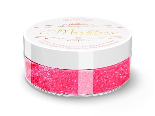 MARBLERS Glitter Mica Powder [Pink Me] 0.14oz (4g) | Glitter Mica | Highly Pigmented | Non-Toxic, Vegan, Cruelty-Free | Eyeshadow, Body Butter, Nail Beauty & Personal Care MARBLERS