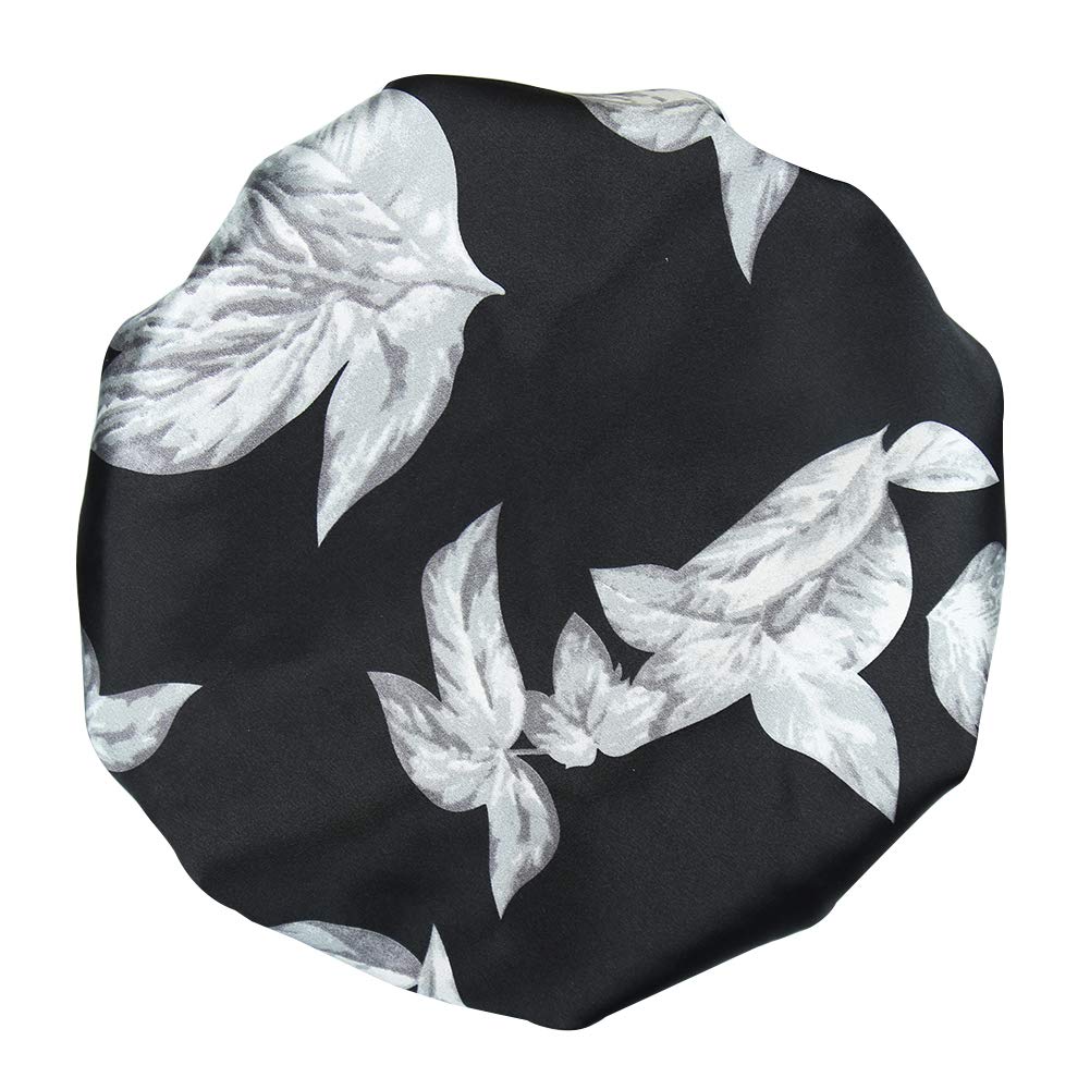 Long Hair Sleeping Head Wrap Fashionable Sleeping Cap Girls Silky Satin Bonnet Leaves Beauty and Personal Care Alnorm