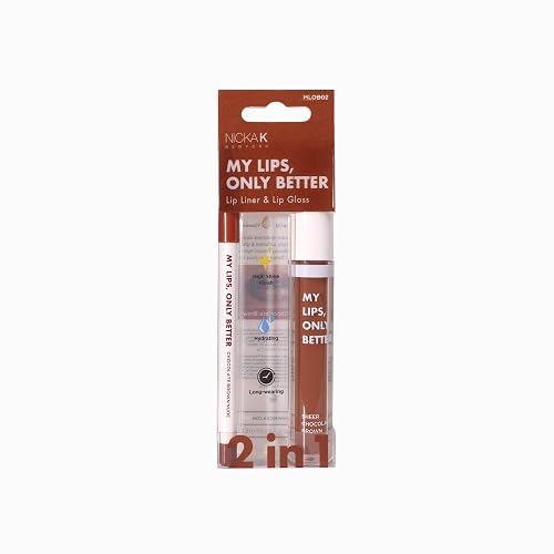 NICKA K NEW YORK, My Lips Only Better, Lip Liner and Lip Gloss, Lip Mask Set (Sheer Chocolate Brown) Beauty & Personal Care NICKA K NEW YORK