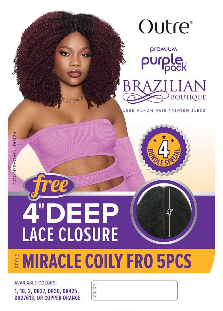 Outre Purple Pack Boutique - Miracle Coily Fro 5PCS (JET BLACK 1)
