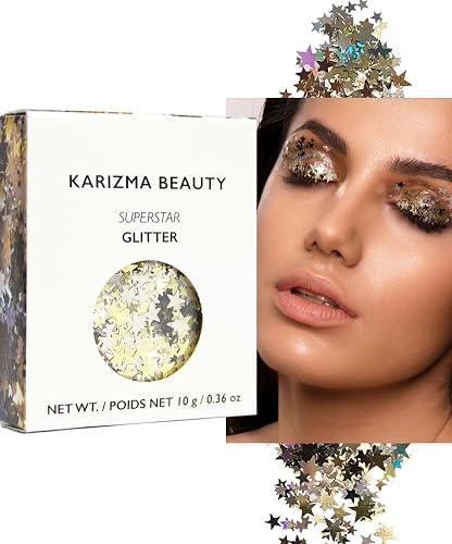 KARIZMA Superstar Glitter. 10g Chunky Face, Hair, Eye and Body for Women. Rave, Festival Accessories, Cosmetic Makeup. Loose Set Beauty & Personal Care KARIZMA