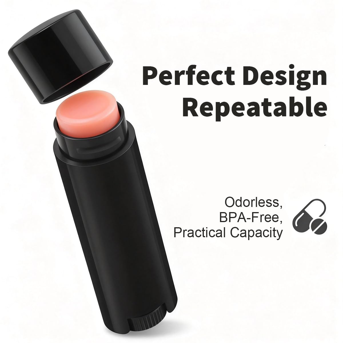 erioctry 4.5g 0.15oz Empty Refillable Plastic DIY Lipstick Lip Balm Lip Gloss Tubes Holder Containers Oval Deodorant Crayon Tube Pipe Bottle Case Beauty & Personal Care erioctry