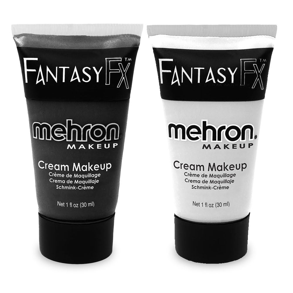 Mehron Makeup Fantasy F/X Water Based Face & Body Paint Black and White Face Paint Bundle Beauty & Personal Care Mehron