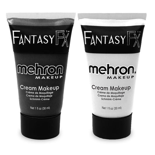 Mehron Makeup Fantasy F/X Water Based Face & Body Paint Black and White Face Paint Bundle Beauty & Personal Care Mehron