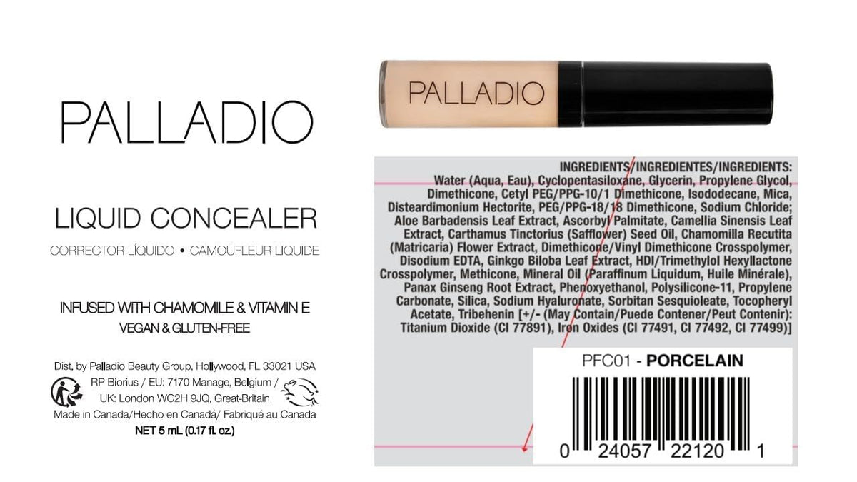 Palladio Liquid Concealer, Medium Coverage, Lightweight and Buildable Formula for Seamless Coverage, Conceals Imperfections, Brightens Skin, and Lasts Beauty & Personal Care Palladio