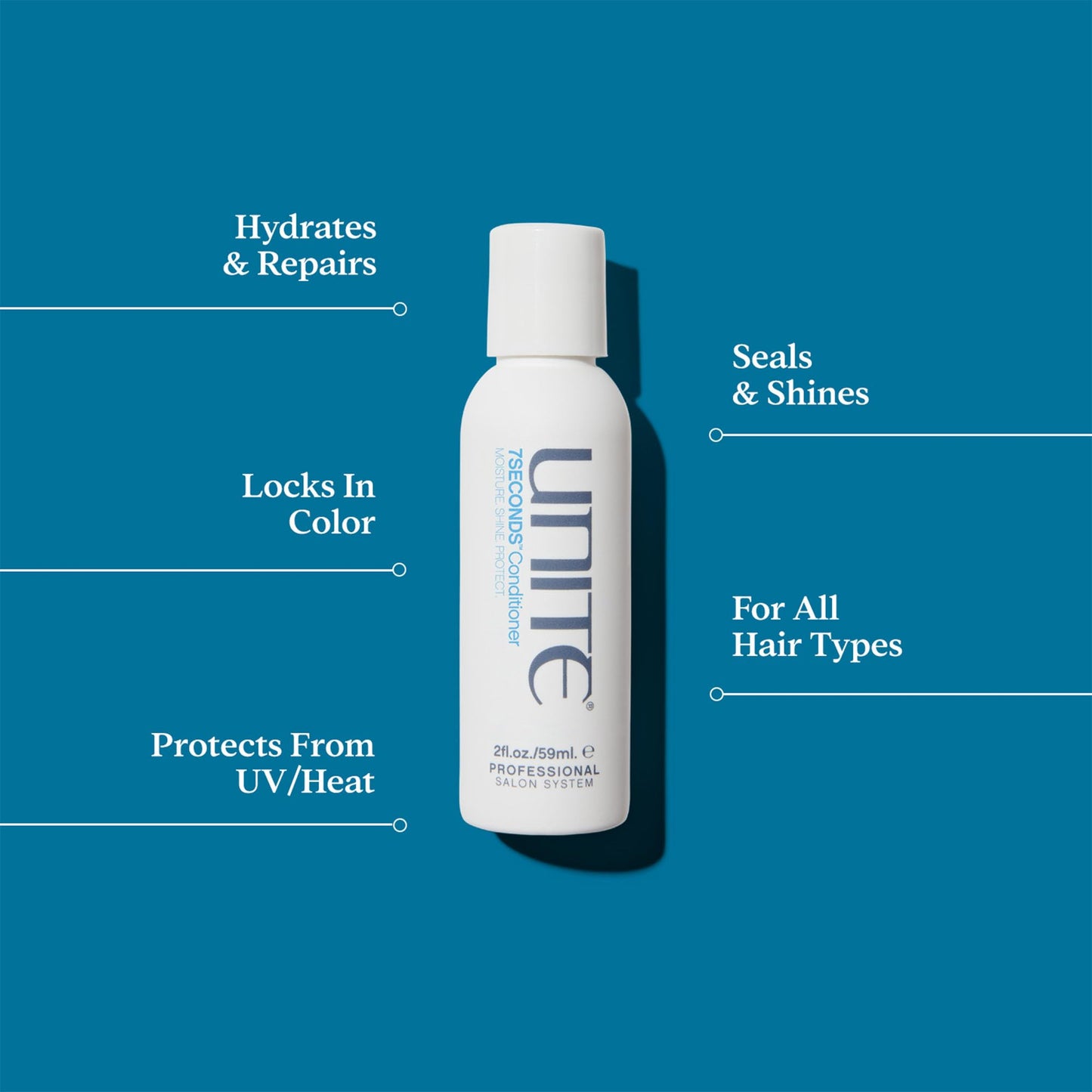 UNITE Hair - 7SECONDS Hydrating Shampoo, Conditioner & Shine Hair U Oil Set - Anti-Frizz, Repairs Dry Damaged Hair - Soft, Smooth & High Shine, Color Beauty & Personal Care UNITE