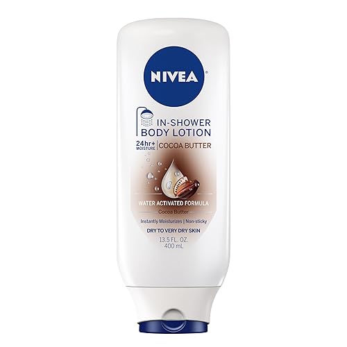 NIVEA Cocoa Butter In Shower Lotion, Water Activated In Shower Moisturizer for Dry Skin to Very Dry Skin, 13.5 FL OZ Bottle Beauty & Personal Care NIVEA