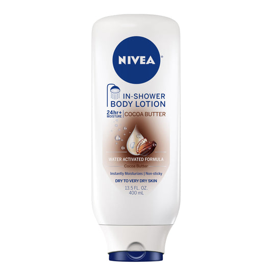 NIVEA Cocoa Butter In Shower Lotion, Water Activated In Shower Moisturizer for Dry Skin to Very Dry Skin, 13.5 FL OZ Bottle Beauty & Personal Care NIVEA