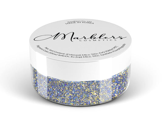 MARBLERS Holographic Face & Body Glitter [Gold Splash Blue] 0.18oz (5g) | Fine | Non-Toxic | Cruelty-Free | Festival, Rave & Party Makeup | Eye, Hair Beauty & Personal Care MARBLERS