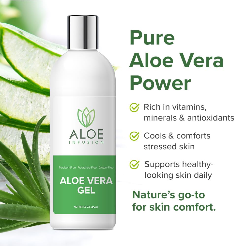 Aloe Infusion Aloe Vera Face & Body Cream - Natural Moisturizer for Dry, Sensitive & Irritated Skin - Hydrating, Non-Greasy Lotion with Shea Butter Beauty & Personal Care Aloe Infusion