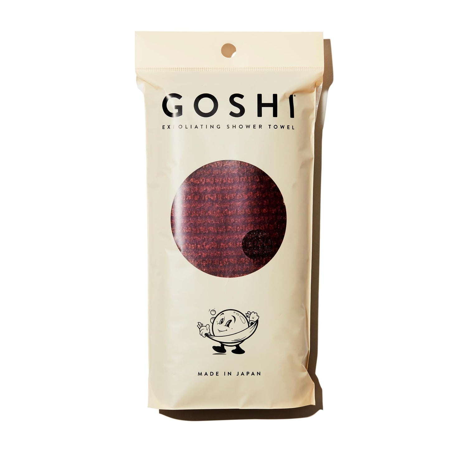 GOSHI Exfoliating Shower Towel - Rip-Resistant Exfoliating Washcloth for All Skin Types - Brick Red - Made in Japan Beauty & Personal Care GOSHI