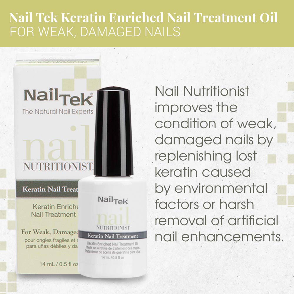 Nail Tek Nail Nutritionist, Keratin Enriched Nail Treatment Oil for Weak and Damaged Nails, 0.5 oz, 1-Pack Beauty & Personal Care Nail Tek