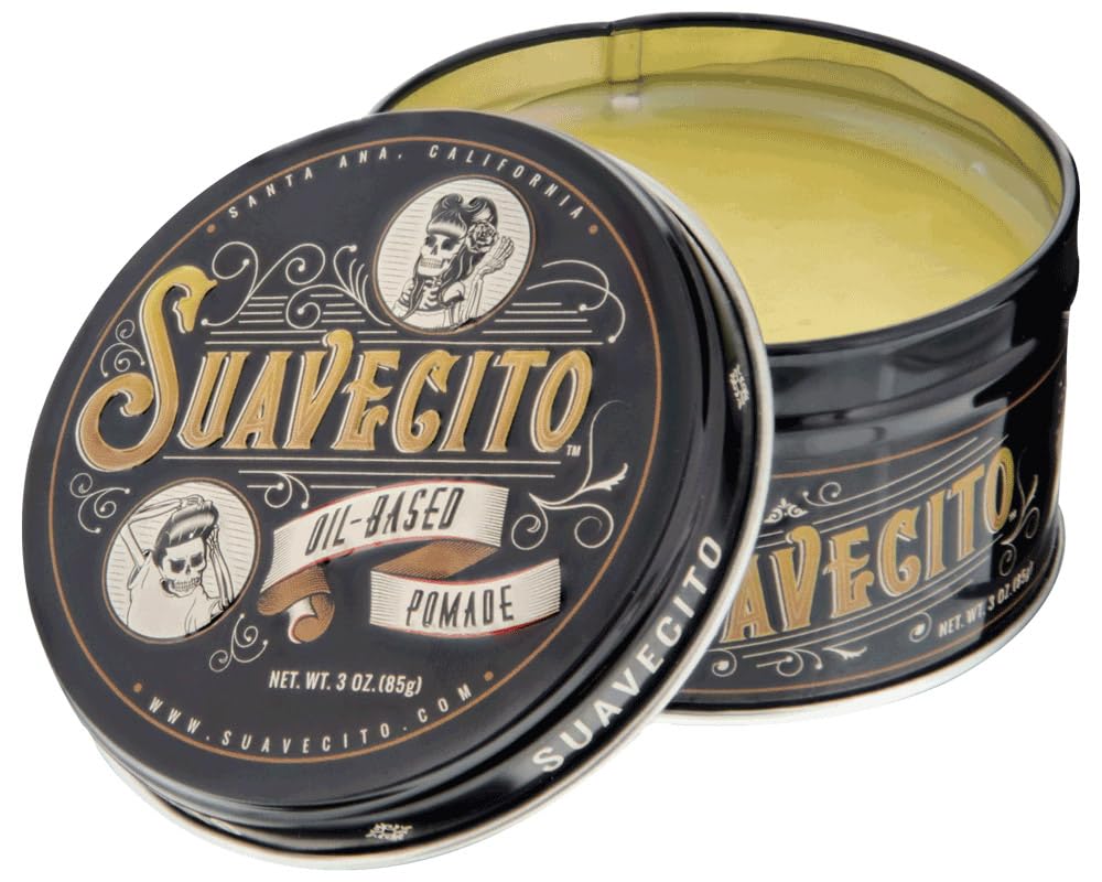 Suavecito Oil Based Pomade 3 oz Tin Can - Original Scent Hair Styling Long Lasting Hold, Healthy High Shine, For All Hair Types - Smooth Slickback Beauty & Personal Care Suavecito