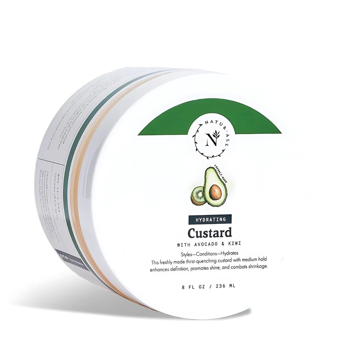 NaturAll Avocado & Kiwi Curl Defining Gel - Strong Hold Curling Custard for Curly Hair - Crunch Free Curls Activator & Enhancer - Sulfate & Paraben Beauty & Personal Care NaturAll