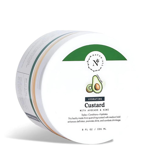 NaturAll Avocado & Kiwi Curl Defining Gel - Strong Hold Curling Custard for Curly Hair - Crunch Free Curls Activator & Enhancer - Sulfate & Paraben Beauty & Personal Care NaturAll