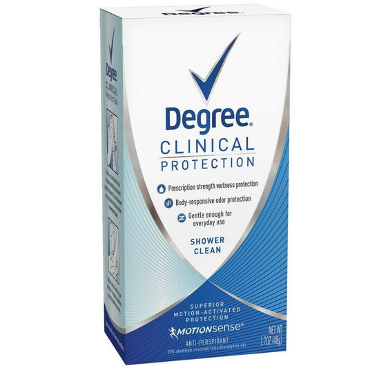 Degree Clinical Strength Antiperspirant Deodorant 96-Hour Sweat and Odor Protection Shower Clean Soft Solid 5x Types of Sweat 1.7 oz (Pack of 12) Beauty and Personal Care Degree
