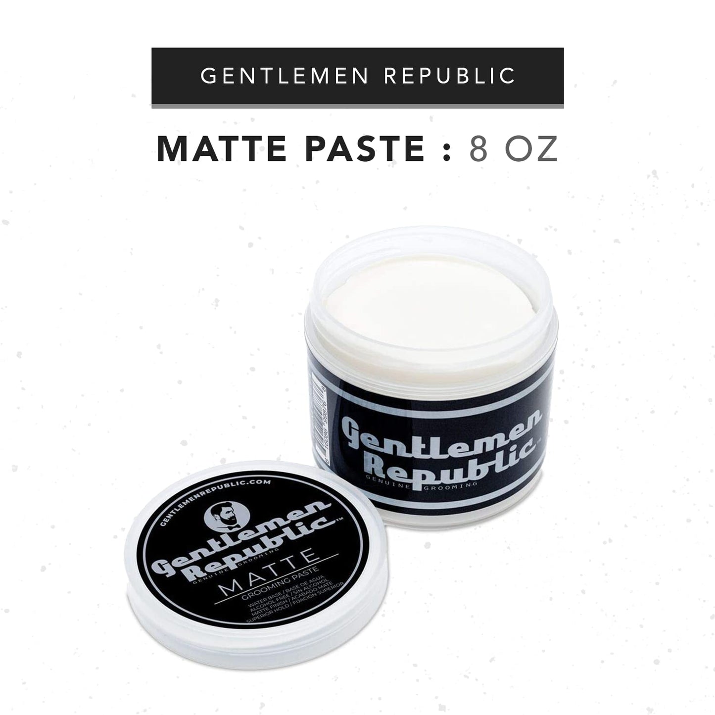 Gentlemen Republic 8oz Matte Paste for Men - Water-Based Men's Hair Paste with Strong Hold & Matte Finish - Alcohol-Free Hair Styling for Natural Beauty & Personal Care Gentlemen Republic