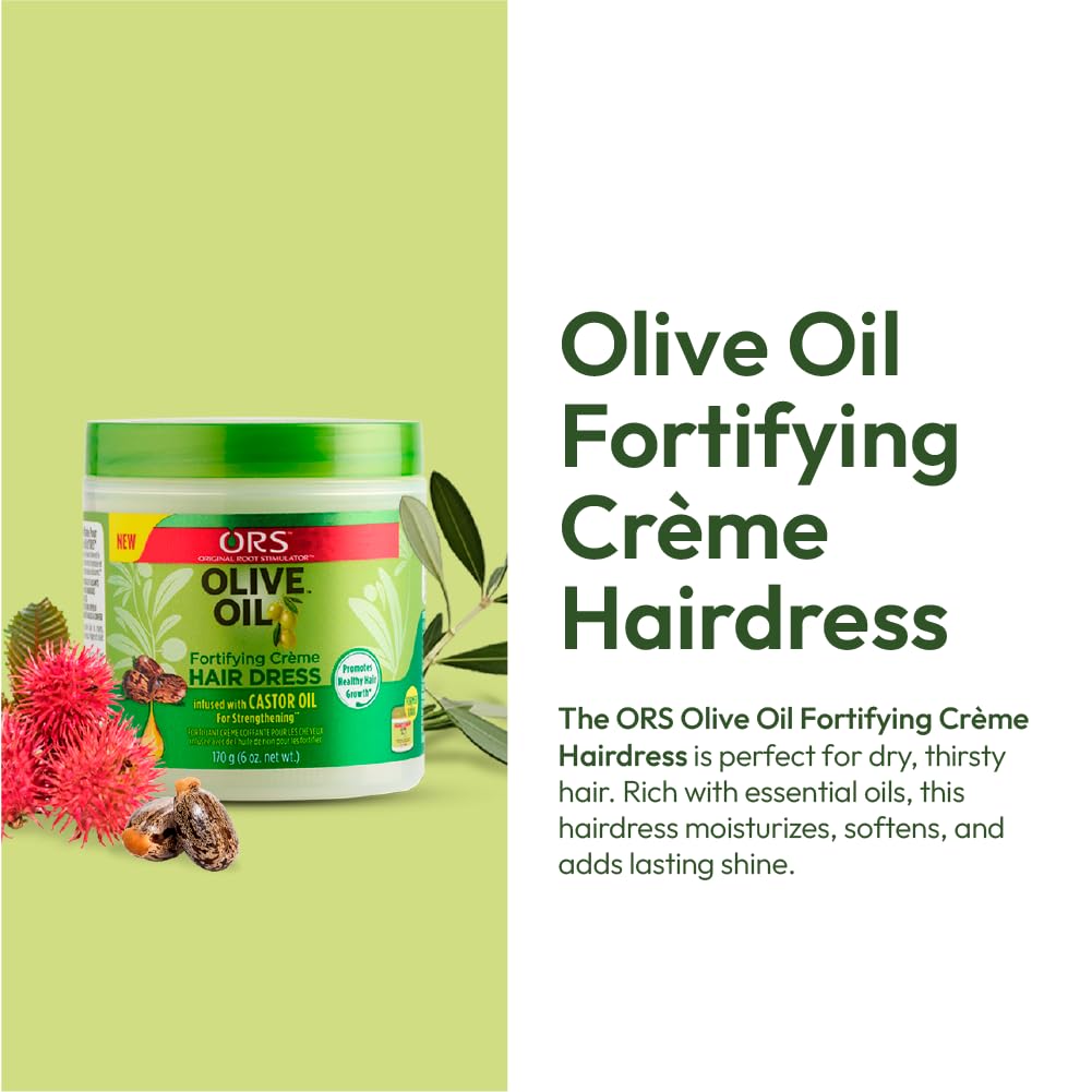 ORS Olive Oil Fortifying Cream Hair Dress Infused with Castor Oil for Strengthening 6 Ounce Beauty & Personal Care ORS
