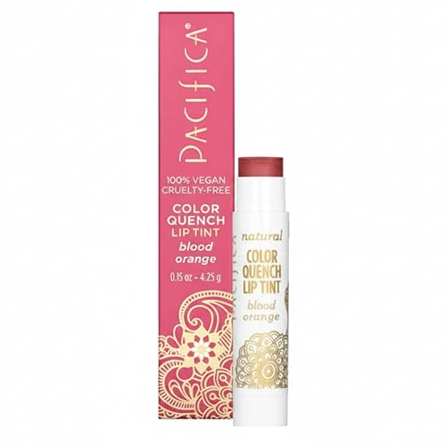 Pacifica Tinted Lip Balm - Color Quench Hydrating Flavored Lip Balm -Blood Orange Flavor - Clear -w/Coconut Oil & Cocoa Butter Natural Clean Beauty Beauty & Personal Care Pacifica